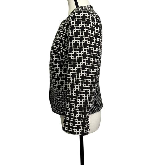BLACK Saks Fifth Avenue Geometric Print Jacket - Size 4 - Picture 3 of 11